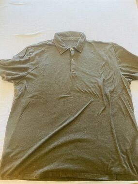 Men's Classic Gray Button-Front Polo